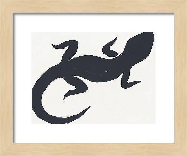 Gecko Silhouette On White Background