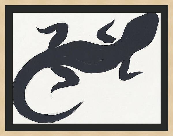 Gecko Silhouette On White Background
