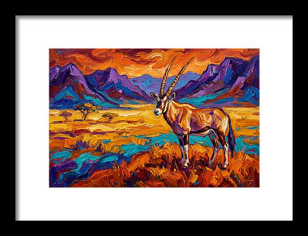 Gemsbok Amidst Colorful Terrain
