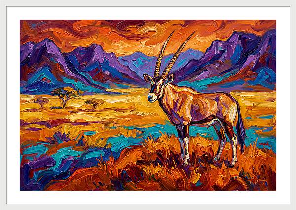Gemsbok Amidst Colorful Terrain