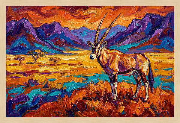 Gemsbok Amidst Colorful Terrain