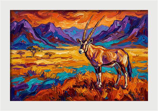 Gemsbok Amidst Colorful Terrain
