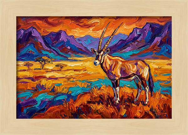Gemsbok Amidst Colorful Terrain