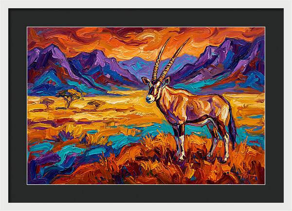 Gemsbok Amidst Colorful Terrain