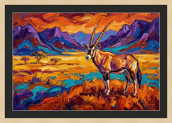 Gemsbok Amidst Colorful Terrain