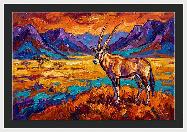 Gemsbok Amidst Colorful Terrain