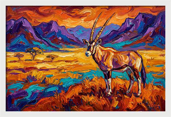Gemsbok Amidst Colorful Terrain