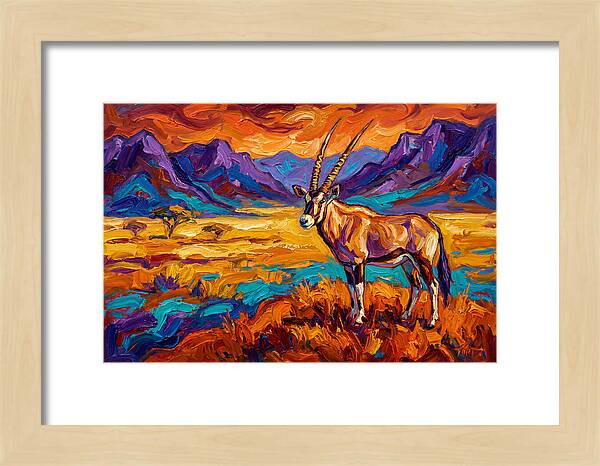 Gemsbok Amidst Colorful Terrain