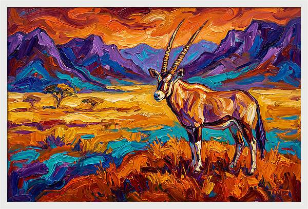 Gemsbok Amidst Colorful Terrain
