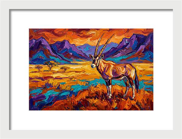 Gemsbok Amidst Colorful Terrain