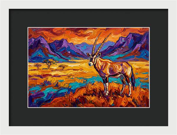 Gemsbok Amidst Colorful Terrain