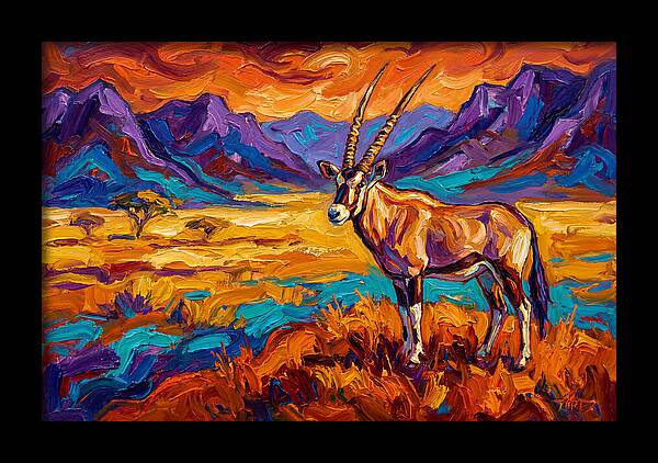 Gemsbok Amidst Colorful Terrain
