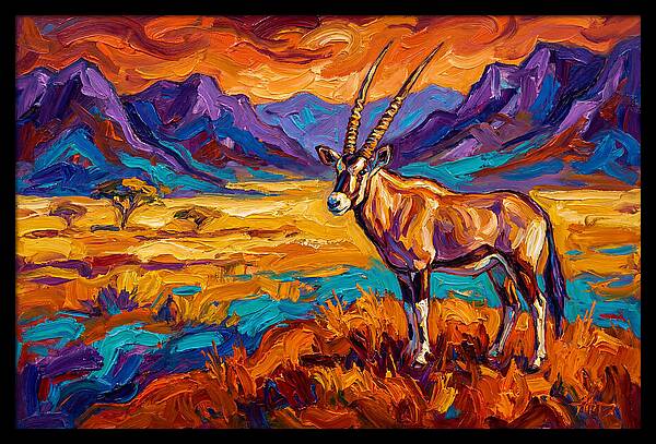 Gemsbok Amidst Colorful Terrain