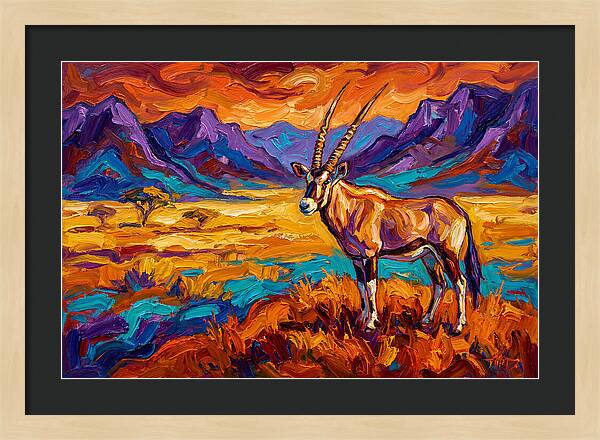 Gemsbok Amidst Colorful Terrain