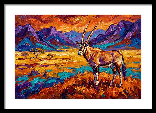 Gemsbok Amidst Colorful Terrain