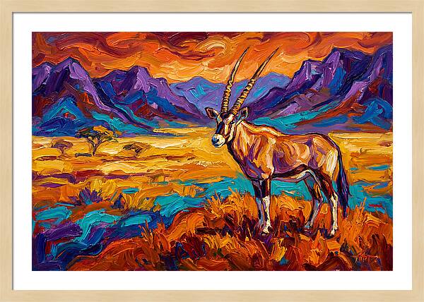 Gemsbok Amidst Colorful Terrain
