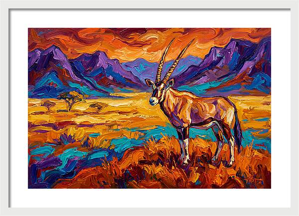 Gemsbok Amidst Colorful Terrain