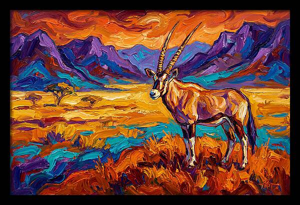 Gemsbok Amidst Colorful Terrain