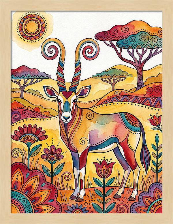 Gemsbok In Vibrant Landscape