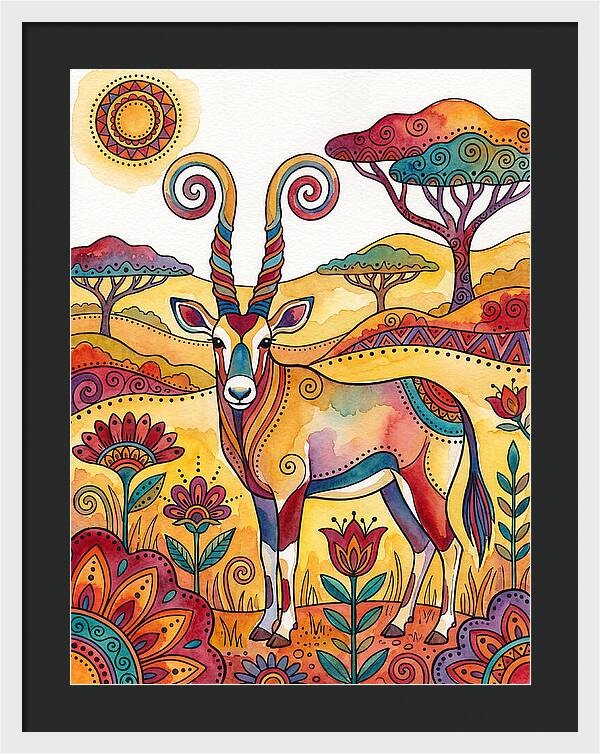Gemsbok In Vibrant Landscape