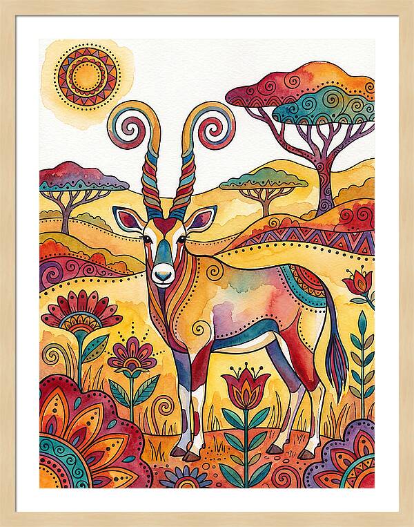 Gemsbok In Vibrant Landscape