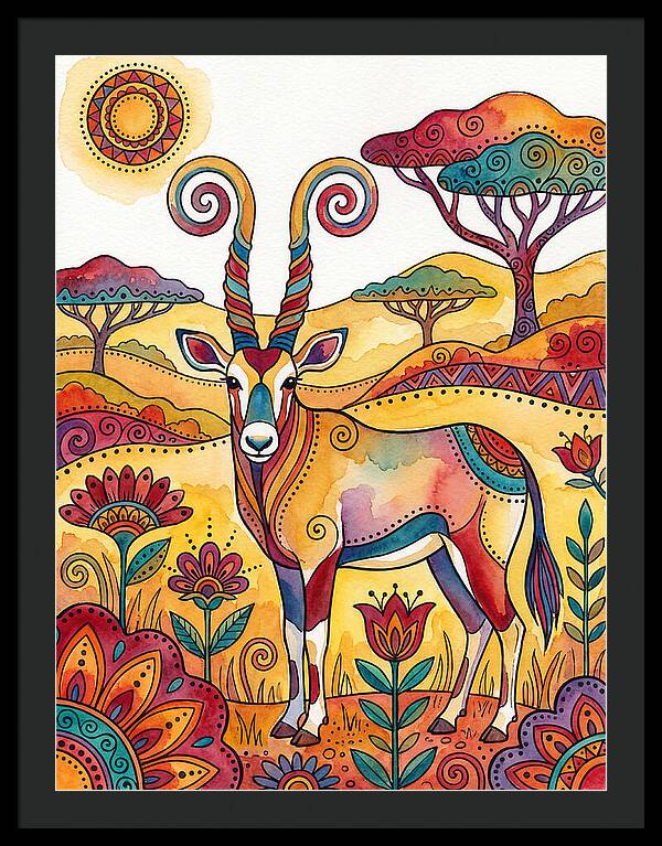 Gemsbok In Vibrant Landscape