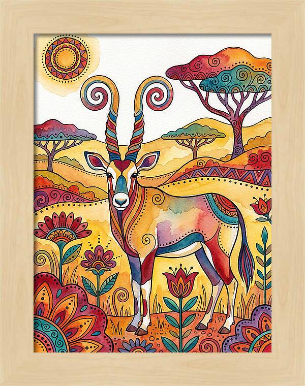 Gemsbok In Vibrant Landscape