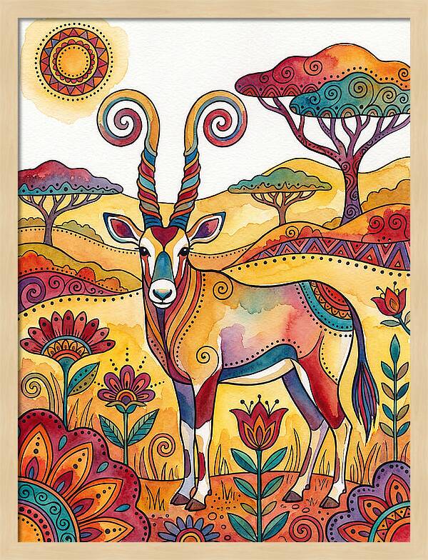 Gemsbok In Vibrant Landscape