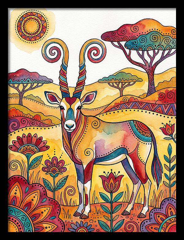 Gemsbok In Vibrant Landscape