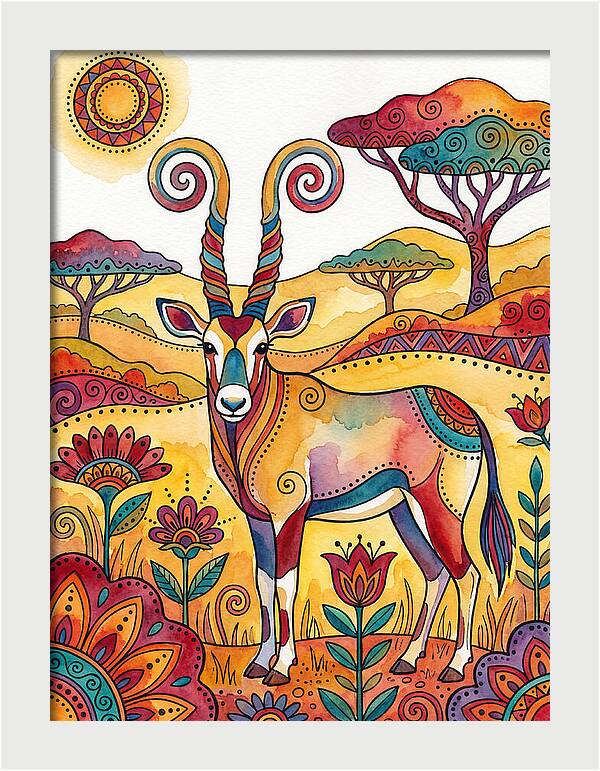 Gemsbok In Vibrant Landscape