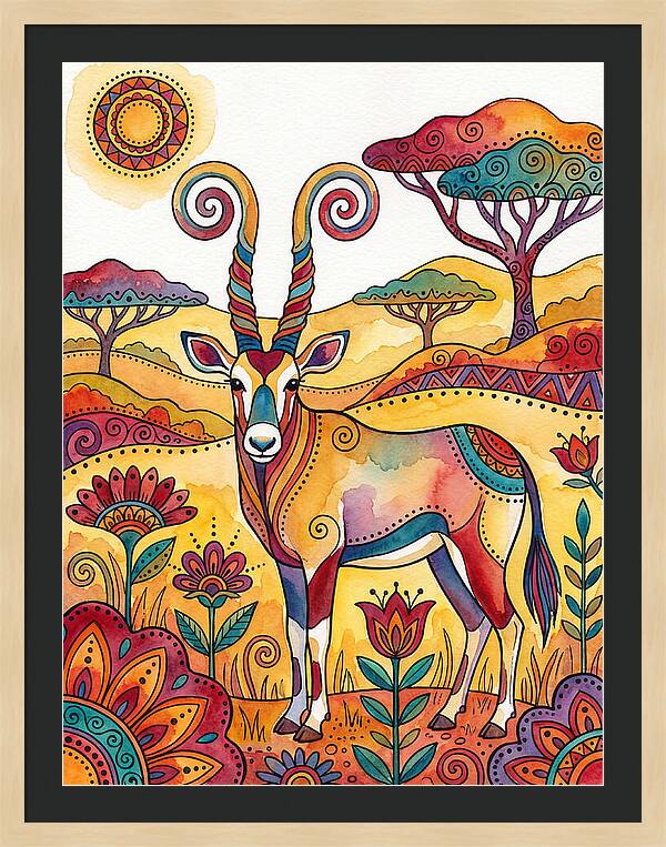Gemsbok In Vibrant Landscape