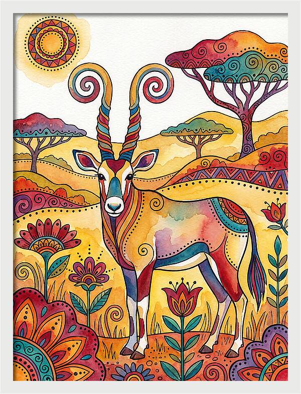 Gemsbok In Vibrant Landscape