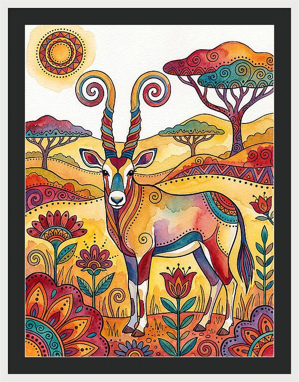 Gemsbok In Vibrant Landscape