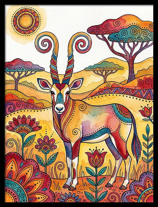 Gemsbok In Vibrant Landscape