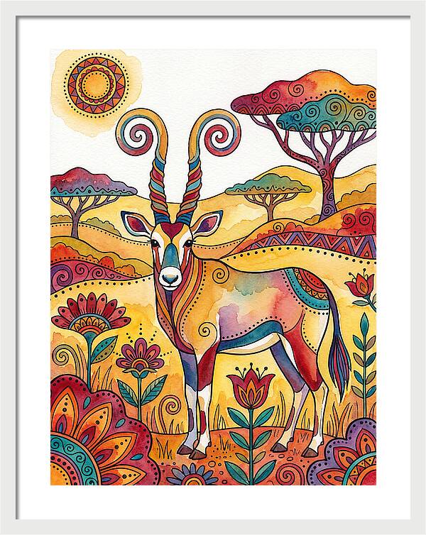 Gemsbok In Vibrant Landscape