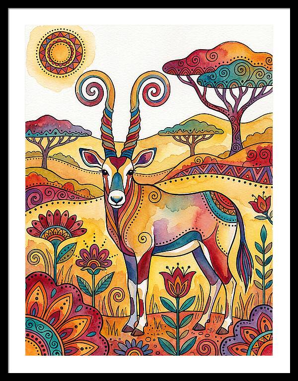Gemsbok In Vibrant Landscape