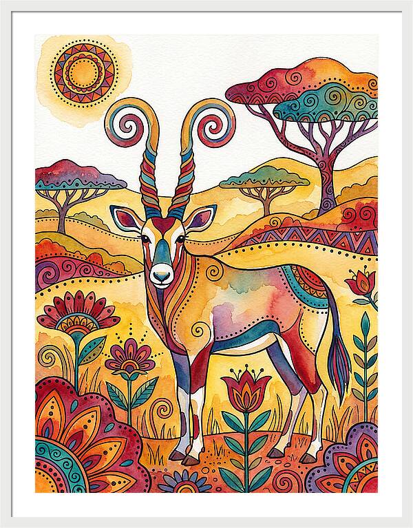 Gemsbok In Vibrant Landscape