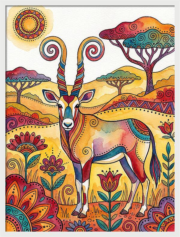 Gemsbok In Vibrant Landscape