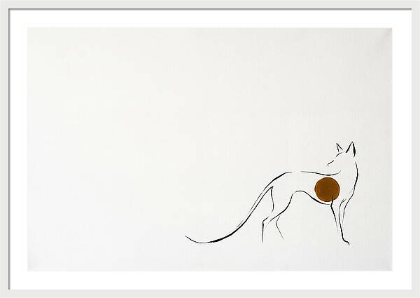 Genet Silhouette On White Canvas