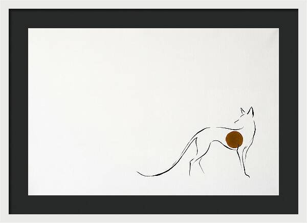 Genet Silhouette On White Canvas