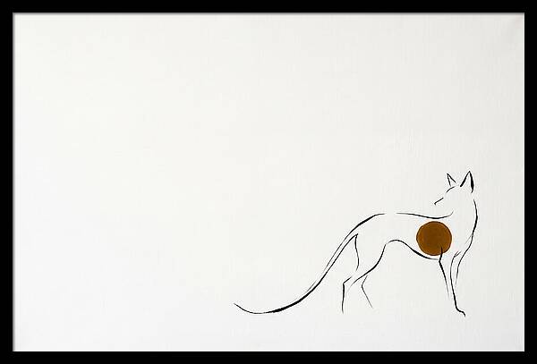 Genet Silhouette On White Canvas