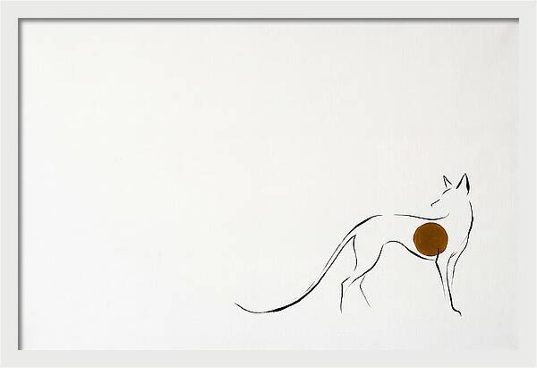 Genet Silhouette On White Canvas