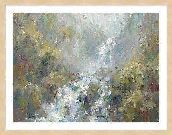 Gentle Cascade In Mist