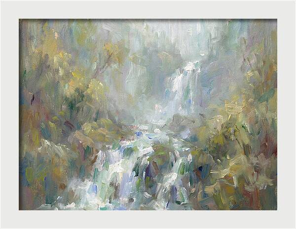 Gentle Cascade In Mist