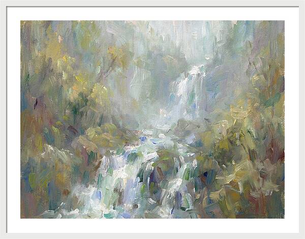 Gentle Cascade In Mist