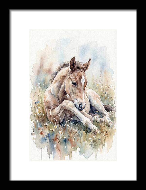 Gentle Foal In Meadow