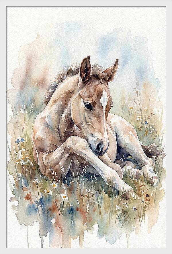 Gentle Foal In Meadow