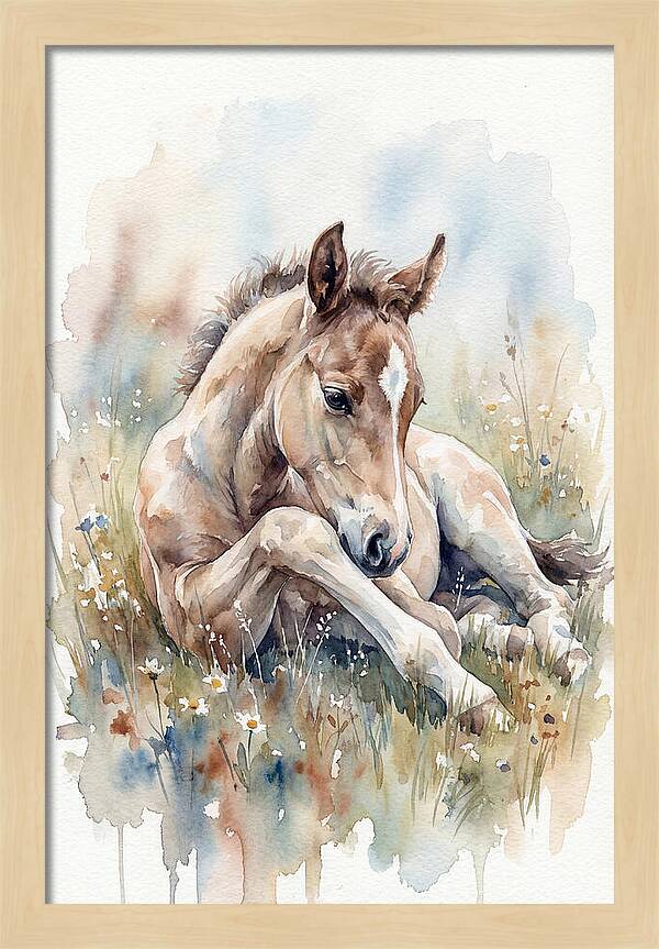 Gentle Foal In Meadow