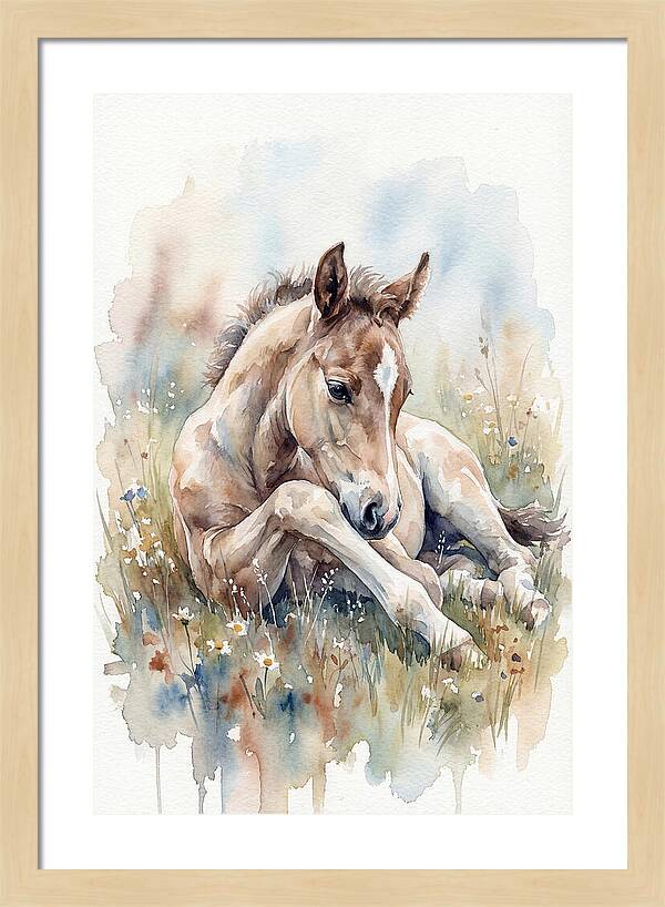 Gentle Foal In Meadow