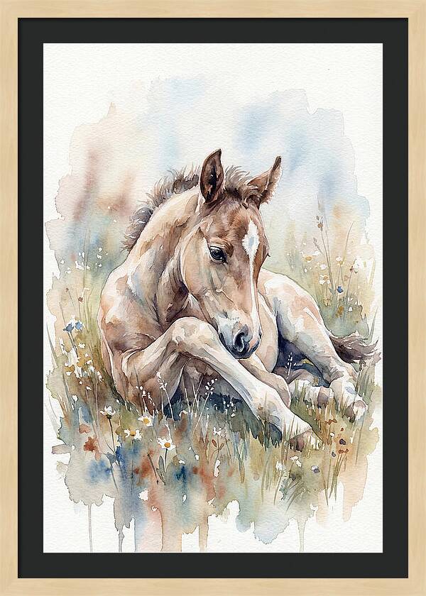 Gentle Foal In Meadow